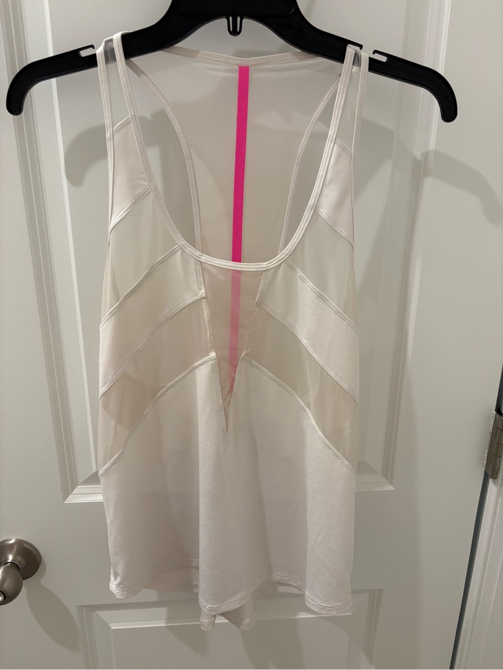 lululemon athletica Cream Tank with Pink Back Stripe